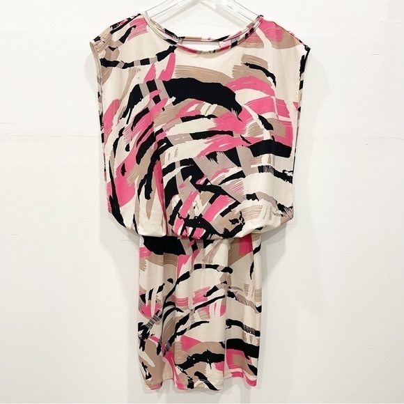 Tori Richard Honolulu Printed Mini Cocktail Dress Open Back Layered Small - Picture 1 of 7